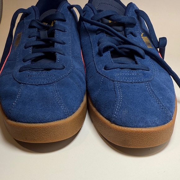PUMA Blue Suede Sneakers Men’s Size 12 (EU 46) Red Stripe - Picture 9 of 15